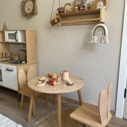 Furniture set round table + chairs "Bunny" Natural Furniture set round table + chairs "Bunny" Natural